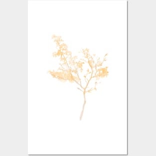 Orange Watercolour Tree Posters and Art